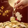 Venta Caliente Año del Cordero Tener Dinero para Gastar Llavero Dorado Oro Puro 999 Correa para Teléfono Colgante de Bolso Empaque de Caja de Regalo Regalo para Conducir