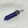 Colgante de lápiz hexagonal de doble punta de cristal de jade natural para collar y pendientes DIY, venta al por mayor, estilo de moda moderno europeo y americano