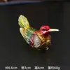 Caja de joyería de colibrí esmaltada, aleación incrustada con diamantes, adorno de pájaro para guardar anillos, pendientes y accesorios, regalo de decoración de escritorio