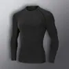 Ropa Interior Térmica de Manga Larga de Secado Rápido para Hombre Otoño Primavera y Otoño Ajustada Fitness Correr Baloncesto Entrenamiento Ropa Deportiva