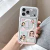 Funda Magnética con Soporte de Dibujos Animados para Niña Pequeña para Apple 18Promax Funda Magnética para Teléfono Adecuada para 16Pro Doble Capa 17P