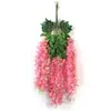 Flores de glicínia artificiais para decoração de teto interno, decoração de fundo de casamento, decoração suave para casa, flores de seda, flores decorativas
