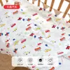 Toalha de Banho de Gaze de Algodão Bambu Fina de Verão Swaddle de Gaze para Bebê Recém-Nascido Cobertor de Enrolar Único 110*120 Swaddle de Desenho Animado