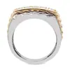 Huajie Explosiones Transfronterizas Anillo Clásico de Dos Colores con Circonita Blanca Personalidad Creativa Unisex Outlet de Fábrica