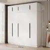 Armario para uso doméstico en el dormitorio, gabinete de almacenamiento de doble puerta, diseño moderno simple, adecuado para apartamentos pequeños y propiedades de alquiler, gabinete de almacenamiento ensamblado de lujo ligero