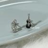 Pendientes de nota de guitarra con aguja de plata S925, asimétricos y bonitos pendientes de violín, diseño con sentido del nicho, pendientes superllamativos para mujer.