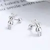 Pendientes de Hilo de Conejo Lindos para Mujer de Plata de Ley 925 Mini Animal Hélice de Oreja Uña de Hueso de Oreja Estilo Coreano Simple Estilo Frío Joyería para Oreja