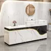 Recepção Moderna Simples para Empresa Balcão de Recepção para Salão de Beleza Caixa para Loja de Roupas Balcão com Faixa de Luz Luminosa para Bar