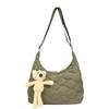 Bolsa de Ombro Nova Outono 2025 Feminina Plissada Nuvem Casual Estilosa Grande Capacidade Bolsa de Algodão Bolsa Transversal Roupas de Trabalho