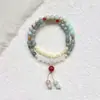 Encanto Antiguo QingyunNuevo Estilo Chino Pulsera Beige de Doble Capa con Perlas para Mujer, Estilo Étnico Exquisito, Diseño de Nicho, Lujo Ligero