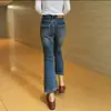 Estilo Nuevo de Otoño Jeans Micro-Campana para Mujer Cubren Defectos Adelgazantes Versátiles Pantalones Cortos Tallas Grandes Cintura Alta Elegantes Pantalones de Campana Adelgazantes