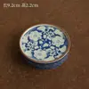 Conjunto de Chá Imitation Song Dynasty Ru Ware Porcelana Azul e Branca Dinastia Yuan Tigela Cerâmica com Tampa Xícaras de Chá Bandeja para Preparo a Seco Uso Doméstico Conjunto de Chá Gongfu Caixa de Presente Presente