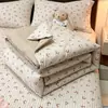 Estilo Novo de Verão 2026 Cobertor de Cama de Fio Bouclé Colcha de Verão Colcha Refrescante de Verão Colcha de Ar Condicionado Conjunto de Quatro Peças - Uva Verde