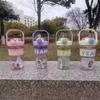 Vaso de Agua de Verano para Niñas de Alto Valor con Ventosa Ins de Gran Capacidad Resistente a Altas Temperaturas Deportivo Transparente Vaso de Acompañamiento con Correa
