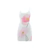 Vestido de Verano Fresco y Ligero Estilo Ins Europeo y Americano para Mujer con Tirantes Finos, Cuello en U, Espalda Descubierta Sexy, Corte A, Estampado Floral