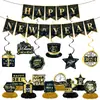 Nova faixa de decoração de Ano Novo Feliz na cor champanhe da Amazon e suprimentos de decoração para festas