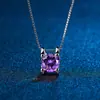 Rápido mano TikTok en línea Rojo Vivo suministro collar de plata ocho corazones y ocho flechas alta imitación color D moissanita Trébol colgante femenino