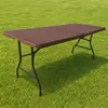 Mesa Dobrável Retangular de Rattan Sintético Moldada por Sopro para Uso Externo Mesa de Pátio Portátil Simples de Plástico Fabricante Atacado