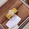 Anillo Medieval Cepillado Huevo de Paloma para Mujer Europeo y Americano Lujo Accesible Estilo Palacio Retro Versión Ancha Zirconio Flash Anillo Abierto Ajustable