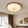 Lámpara de dormitorio vintage estilo francés, madera maciza, 60% nueva, luz de techo retro de alta gama de espectro completo para protección ocular para dormitorio principal, hierro