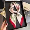 Novo Lenço de Seda Estampado com Charm de Cor Contrastante, Xale de Alta Qualidade, Lenço de Pescoço para Proteção Solar, Lenço Quadrado Pequeno, Lenço de Cabeça, Lenço Feminino