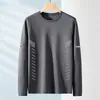Camiseta de manga larga para hombre, capa interior de otoño para hombre, camiseta base elástica de corte holgado, camiseta estampada estilo coreano ins para hombre