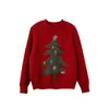 [Item de Bem-Estar em Estoque] Tricô Jacquard de Árvore de Natal com Gola Redonda Feminino Pulôver Solto Tricô Atmosférico 9582