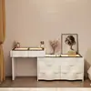 2026 Nuevo Tocador de Madera Maciza Dormitorio Simple Moderno Pequeño Estilo Crema Mesita de Noche Mesa de Maquillaje Tocador Gabinete Integrado