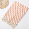 Toalla de playa turca a rayas con borlas, hilo teñido, bordado, resistente a la arena, absorbente, extragrande, muy vendida en Amazon.
