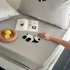Fofo Sateen 100S Algodão Puro Bordado de Desenho Animado Toalha Lençol de Elástico Puro Algodão Escovado Protetor de Cama Infantil Peça Única