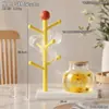 Soporte de copa redondo simple para encimera con drenaje invertido para rincón de café en casa, estante de almacenamiento de escritorio para el hogar