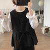 Chaleco Holgado para Mujer 2025 Primavera Nuevo Reductor de Edad Top Chaleco Cuello Redondo con Volantes Diseño Nicho Chaqueta