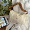 Bolsa de Mão de Veludo Estilo Coreano Ins, Bolsa Tote Pequena de Aparência Sofisticada, Bolsa de Maquiagem com Cor Contrastante, Bolsa de Maquiagem de Mão de Grande Capacidade