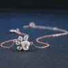 Deseo Plataforma transfronteriza caliente Conjunto de collar, pendientes, pulsera y anillo con huella de garra de gato en oro rosa caliente