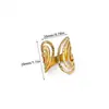 Anillo Geométrico Abierto tipo Línea Cepillada de Acero Inoxidable con Sensación de Alta Gama, Anillo para Dedo Índice de Lujo Ligero Electroplateado al Vacío de 18K