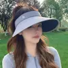 Sombrero de Sol de Ala Ancha para Mujer, Sombrero de Terciopelo Mate, Sombrero Visera para Exteriores, Sombrero de Sol con Protección UV, Sombrero de Protección Solar