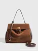 Bolso Kelly de Velour Esmerilado para Mujer Bolso Tote Retro con Cierre y Asa Gran Capacidad Bolso Grande para Axila Bolso de Hombro Único Cruzado