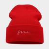 Chapéu de tricô simples bordado novo da moda estilo coreano para homens e mulheres estilo japonês artístico moderno chapéu para o frio outono e inverno Chapéu de lã de rua