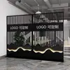 Decoración de Pared de Imagen, Recepción, Fondo Minimalista Moderno Changhong, Mampara de Oficina de Entrada, Pantalla de Vidrio Empresa