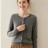 Cardigan de Punto Baicai Rong Cachemir Cuello Redondo Otoño/Invierno 2026 Nuevo Transpirable Suave Pegajoso Versátil para el Trabajo Top de Manga Larga
