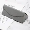 Estuche plegable para gafas hecho a mano imitación piel de becerro con línea de prensa estuche para gafas ópticas gafas de sol estuche para gafas resistente a la presión venta al por mayor logo imprimible
