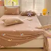 Juego de Sábanas de Terciopelo de Leche Invierno Clase A Pieza Única 180x200 Espesado Suave Terciopelo de Coral Dormitorio Persona Sola Funda de Almohada Juego de Tres Piezas