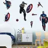 Pegatinas de Pared Marvel Transfronterizas de Comercio Exterior Estéreo 3D Capitán América Habitación Infantil Dibujos Animados Vengadores Pegatinas de Pared