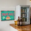 Artesanía metálica creativa placa metálica temática de pizza y papas fritas placa de hojalata decorativa personalizada pintura de hierro