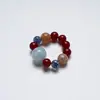 [Jinghong Yingzhi] Pulsera de Cristal de Aguamarina Natural para Mujer La Más Fácil de Combinar Pulsera de Cristal Kyanita Luna Naranja Lote