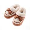 Pantuflas de Algodón para Niños para Otoño e Invierno, Pantuflas Cálidas para el Hogar con Lindo Moño para Niñas, Engrosadas con Talón Cerrado, Impermeables y Antideslizantes para Bebés y Niños Pequeños