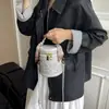 Bolsa Cilíndrica Bordada Estilo Nacional, Bolso de Mano de Bufanda de Seda de Alta Gama, Bolso de Hombro Versátil de Moda, Bolso Cubo Cruzado Retro, Moderno