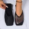 Pantuflas Baotou para Mujer 2026 Verano Nueva Moda Sandalias Perezosas Antideslizantes Simples de Malla Hueca Transpirable Zapatos de Mujer