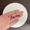 Pendientes de Cereza Dulce Estilo Francés, Populares en Europa y América, Suaves y Elegantes, Lujo Ligero, Pendientes de Moda y Versátiles
