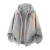 Jaqueta com capuz masculina M-9XL, solta e estilosa, disponível em tamanhos grandes, com corte tridimensional, adequada para uso casual ao ar livre e vestuário de trabalho